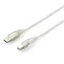 EQUIP Cable USB 2.0 Tipo A a Tipo B 1m 128653 Transparente